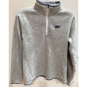 Patagonia Women's Better Sweater 1/4 Zip Grey Large Pocket Fleece Outdoor